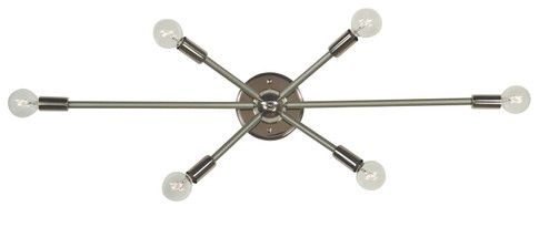 Simone Six Light Wall Sconce in Polished Nickel with Satin Pewter Accents (8|5016 PN/SP)