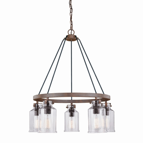 Milone Five Light Chandelier in Textured Rustic Bronze (63|H0198)