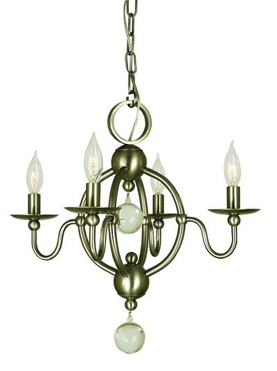 Quatrefoil Four Light Chandelier in Antique Brass (8|1159 AB)