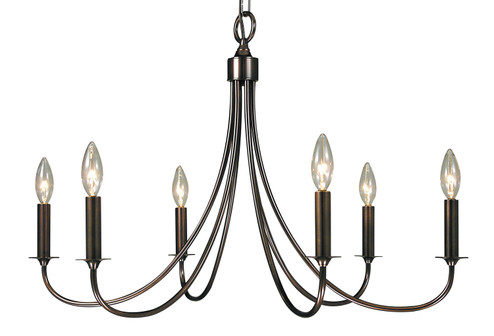 Maisonette Six Light Chandelier in Roman Bronze (8|1006 RB)