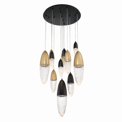 Ecrou 12 Light Chandelier in Mixed Black / Brass (40|43859-041)