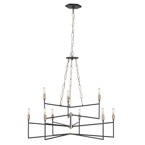 Bodie Nine Light Chandelier in Havana Gold/Carbon (137|314C09HGCB)