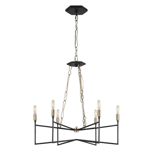 Bodie Six Light Chandelier in Havana Gold/Carbon (137|314C06HGCB)