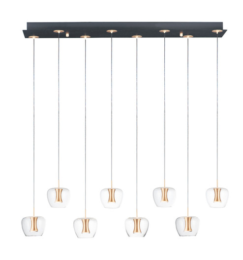 Newton LED Pendant in Black / Gold (86|E24165-18BKGLD)