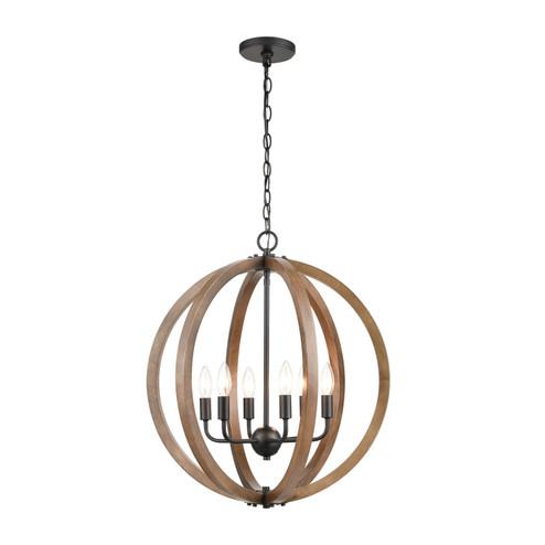 Barrow Six Light Chandelier in Matte Black (45|81406/6)