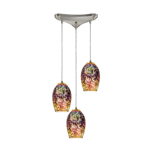 Illusions Three Light Pendant in Satin Nickel (45|10506/3)