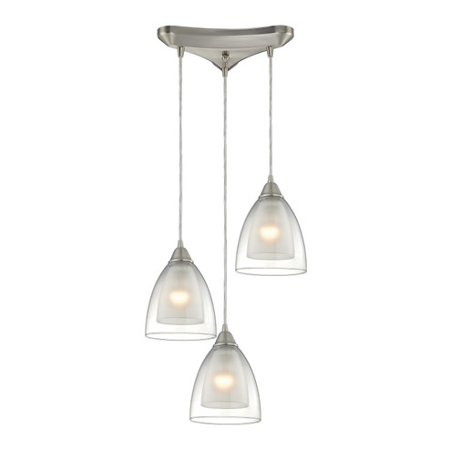 Layers Three Light Pendant in Satin Nickel (45|10464/3)