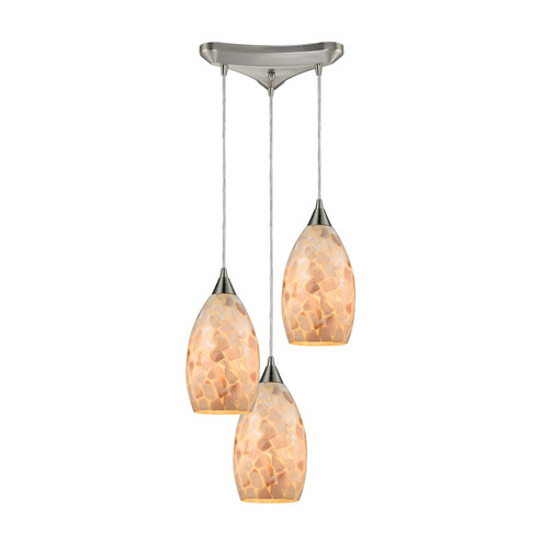 Capri Three Light Pendant in Satin Nickel (45|10443/3)