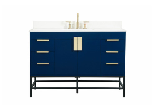 Eugene Single Bathroom Vanity in Blue (173|VF488W48MBL-BS)