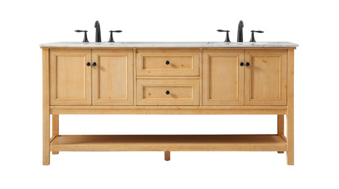 Metropolis Double Bathroom Vanity in natural wood (173|VF27072DNW)