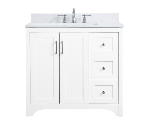 Moore Bathroom Vanity Set in White (173|VF17036WH-BS)