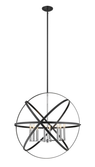 Cavallo Eight Light Chandelier in Hammered Black / Chrome (224|463-30HBK-CH)