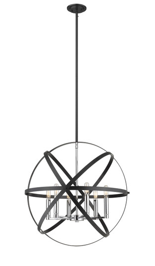 Cavallo Six Light Chandelier in Hammered Black / Chrome (224|463-24HBK-CH)