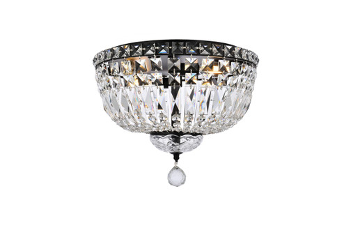 Tranquil Four Light Flush Mount in Black and Clear (173|V2528F14BK/RC)