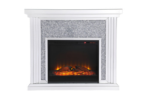 Modern Mantle With Fireplace in Clear (173|MF9902-F1)