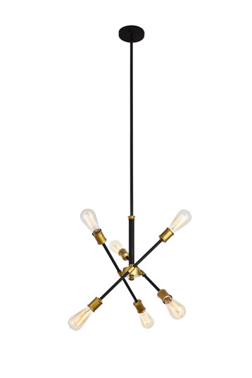 Axel Six Light Pendant in black (173|LD8015D18BK)