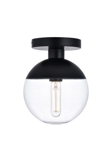 Eclipse One Light Flush Mount in Black and Clear (173|LD6051BK)
