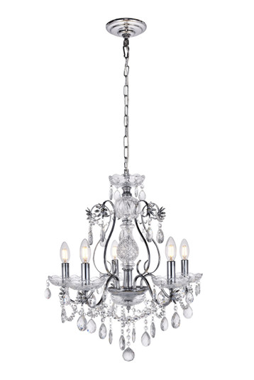 Voltaire Five Light Chandelier in Chrome (173|LD4005D22C)