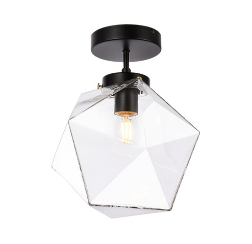 Lawrence One Light Flush Mount in Black and Clear (173|LD2346BK)