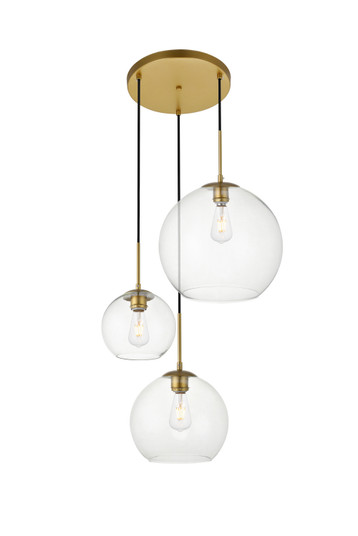 BAXTER Three Light Pendant in Brass (173|LD2218BR)