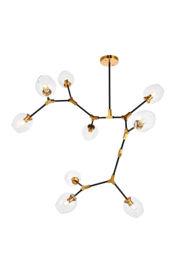Cavoli Nine Light Pendant in Light Antique Brass and Flat Black (173|1712G79LAB)