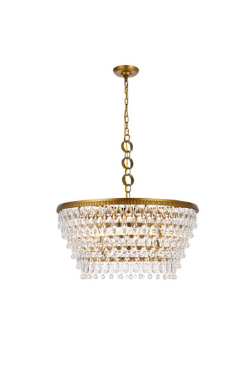 Nordic Six Light Chandelier in Brass and Clear (173|1219D28BR/RC)