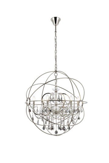 Geneva Six Light Chandelier in Polished Nickel (173|1130D32PN-SS/RC)