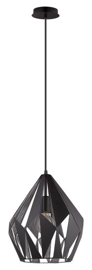 Carlton One Light Pendant in Black & Silver (217|49255A)
