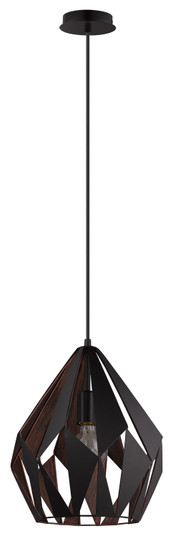 Carlton 1 One Light Pendant in Black & Copper (217|49254A)