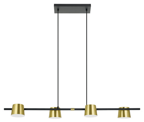 Altamira LED Pendant in Structured Black & Brass (217|39985A)