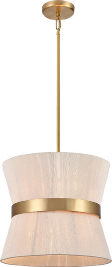 Ellesmere Six Light Pendant in Brass With Oat Shade (214|DVP43620BR-OAT)