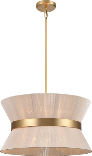 Ellesmere Six Light Pendant in Brass With Oat Shade (214|DVP43605BR-OAT)