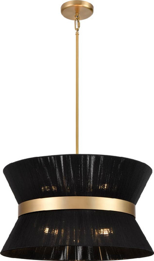 Ellesmere Six Light Pendant in Brass With Black Shade (214|DVP43605BR-BK)