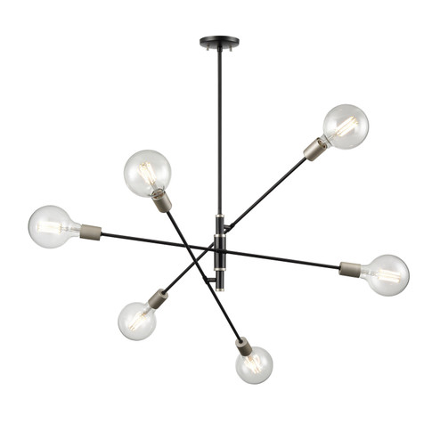 Lake Loft Six Light Pendant in Platinum And Graphite (214|DVP41124PL+GR)