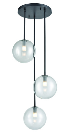 Courcelette Three Light Pendant in Graphite With Clear Glass (214|DVP27053GR-CL)