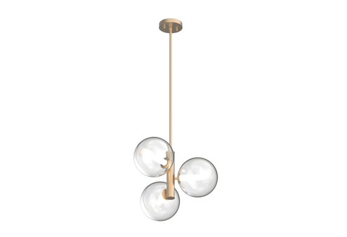 Courcelette Three Light Pendant in Venetian Brass With Clear Glass (214|DVP27023VBR-CL)