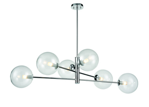 Courcelette Six Light Linear Pendant in Chrome With Clear Glass (214|DVP27002CH-CL)