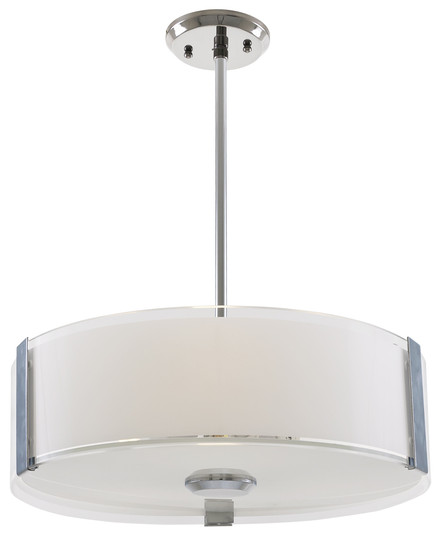 Zurich Three Light Pendant in Chrome With Silk Screened Opal Glass (214|DVP14506CH-SSOP)