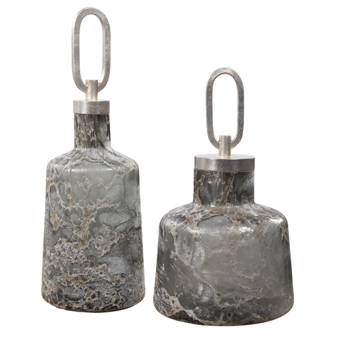Storm Bottles, S/2 in Charcoal, Taupe, And Silver (52|17840) Storm Bottles, S/2 in Charcoal, Taupe, And Silver (52|17840)
