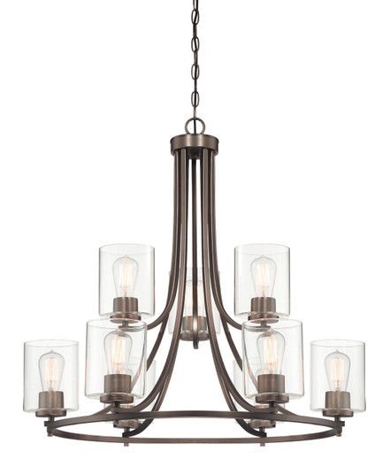 Liam Nine Light Chandelier in Bronze (Satin Copper) (43|93089-SCB)