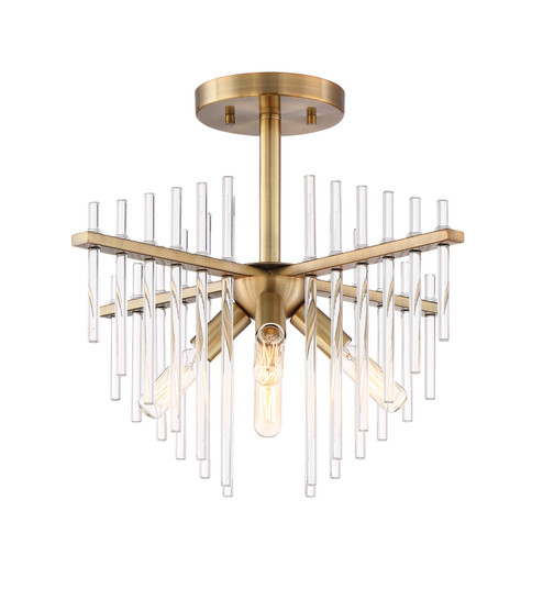 Reeve Four Light Semi-Flush Mount in Burnished Antique Brass (43|90411-BAB)