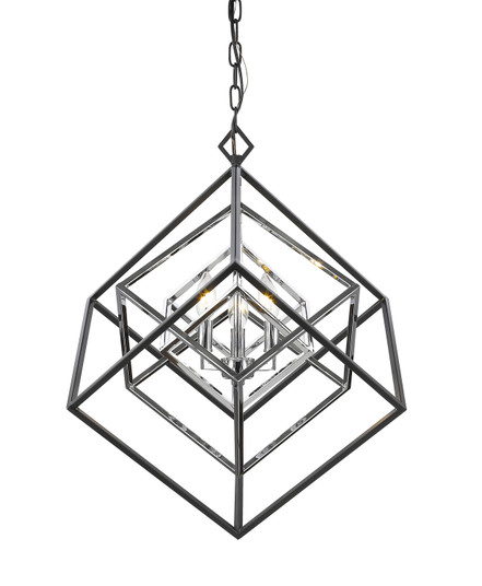 Euclid Three Light Chandelier in Chrome / Matte Black (224|457-3CH-MB)