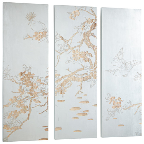 Osaka Wall Art in Silver Leaf And Natural Wood (208|07517)