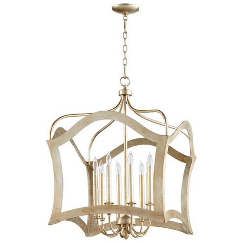Milan Eight Light Pendant in Aged Silver Leaf (208|06582)