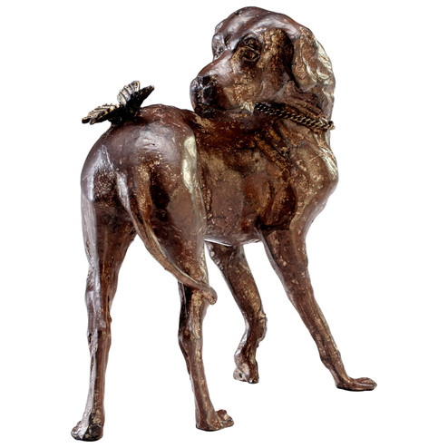 Dog And Butterfly Sculpture in Rubbed Red (208|04689)