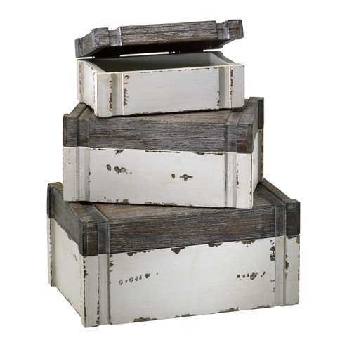 Alder Box in Distressed White And Gray (208|02471)