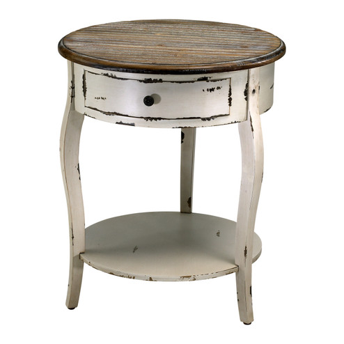 Abelard Side Table in Distressed White And Gray (208|02469)