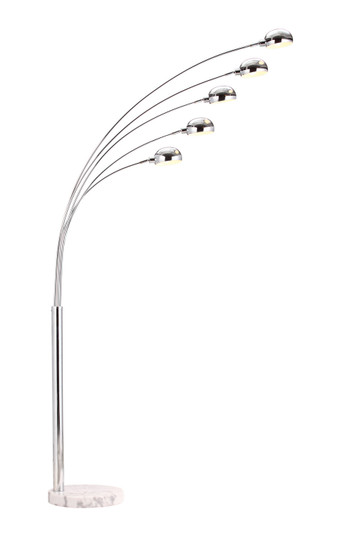 Cosmic Five Light Floor Lamp in Chrome, White (339|50014)