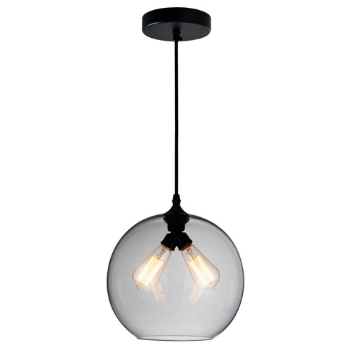 Glass Two Light Mini Pendant in Black (401|5553P12 - Smoke (2L))