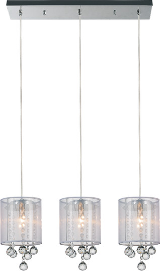 Radiant Three Light Pendant in Chrome (401|5062P24C-3 (Clear + W))